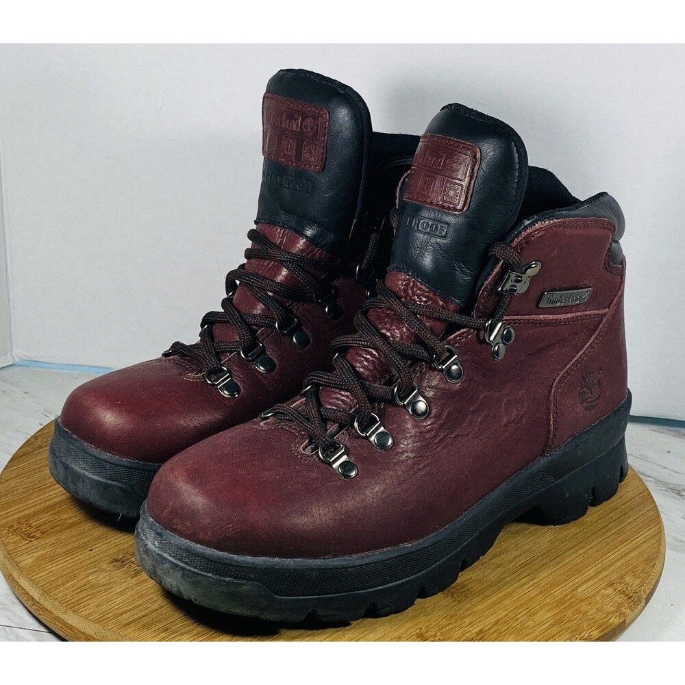 Timberland Waterproof Burgundy Leather Hiking Boot Men’s 9D